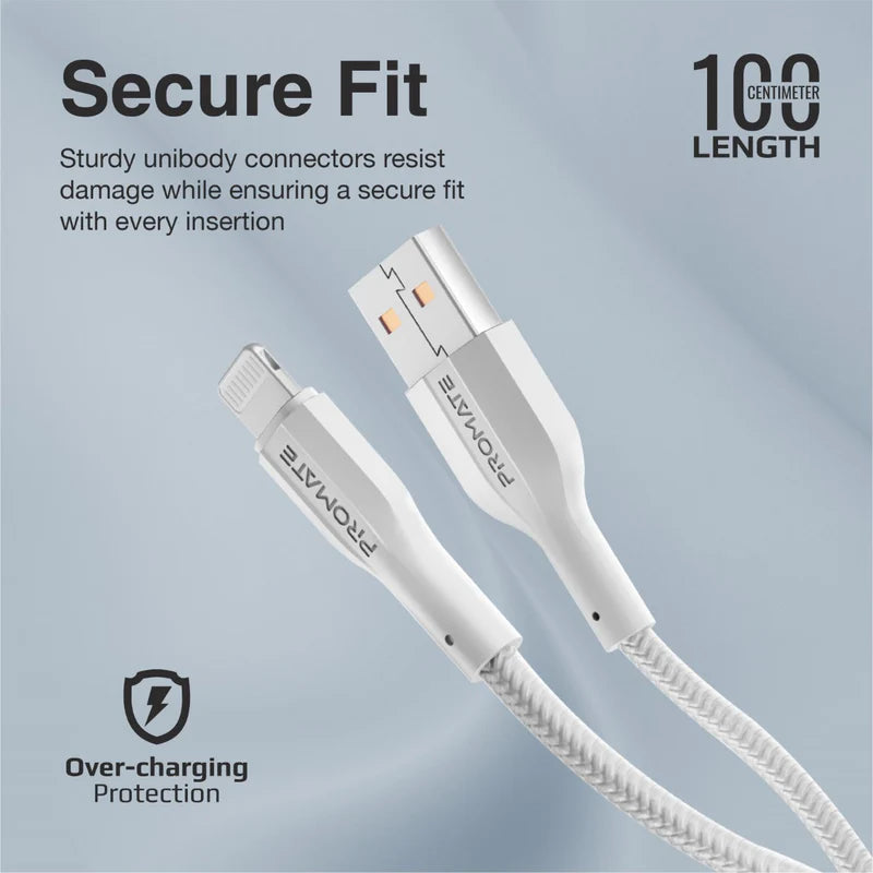 PROMATE High Tensile Strength Data & Charge Cable for Apple Devices