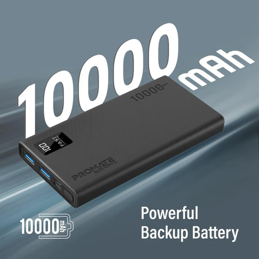 PROMATE Compact Smart Charging Power Bank with Dual USB Output