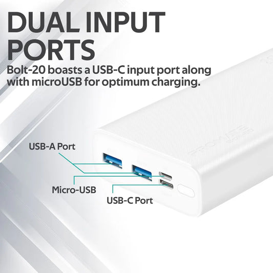 PROMATE Compact Smart Charging Power Bank with Dual USB Output