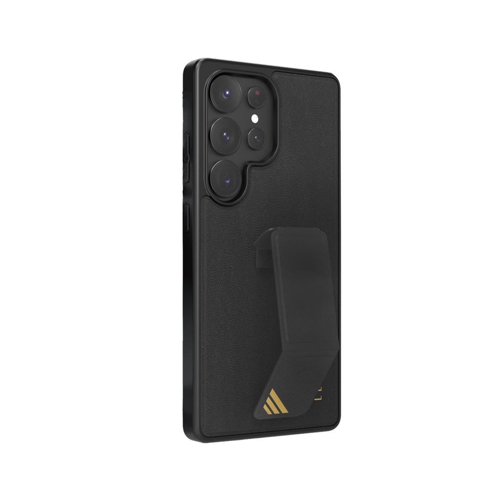 Levelo Morphix Leather Case for Samsung S25 Ultra - Black