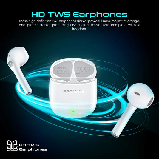 PROMATE High Definition ENC TWS Wireless Earbuds with IntelliTouch