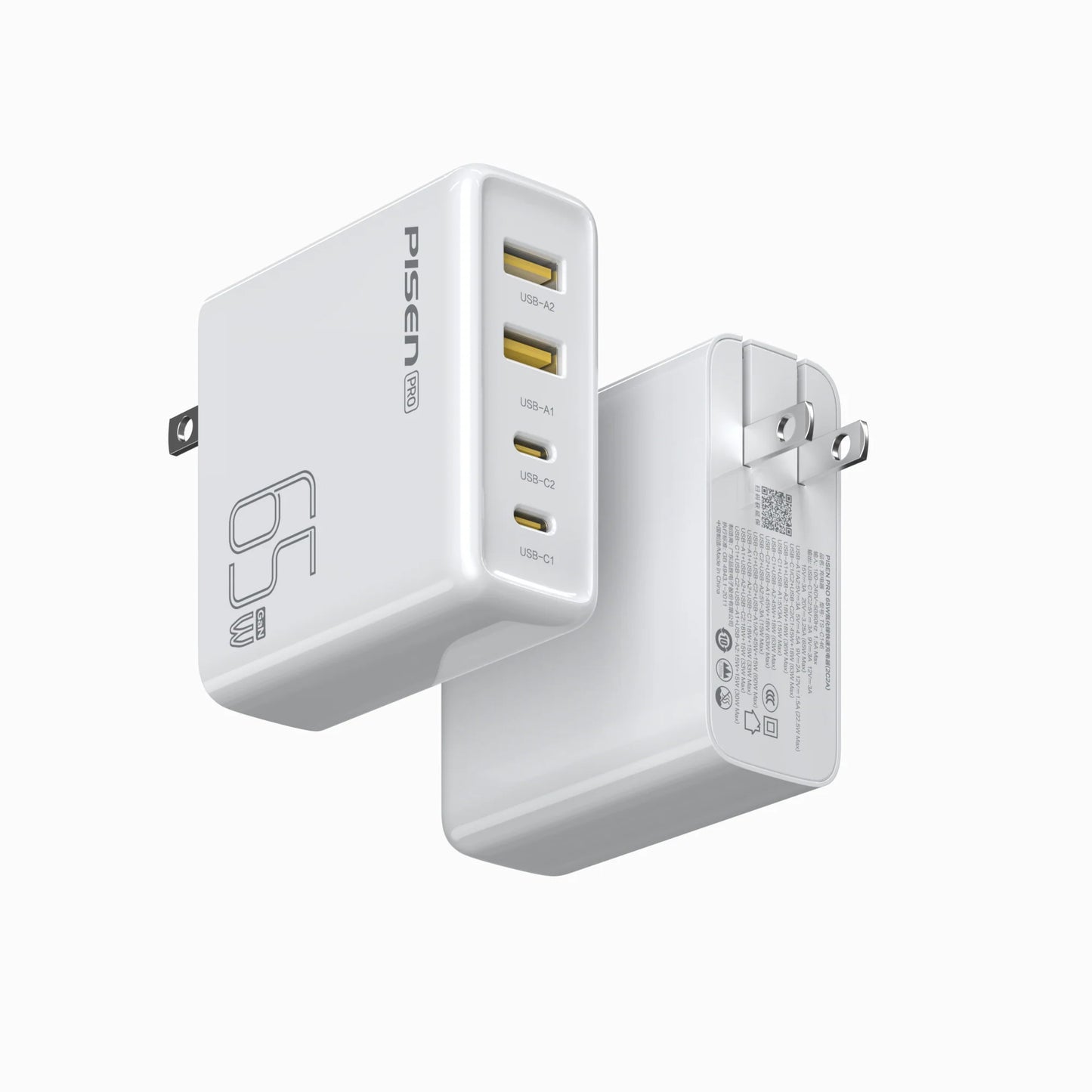PISEN Pro 65W GaN Fast Charger 2C+2A (US)