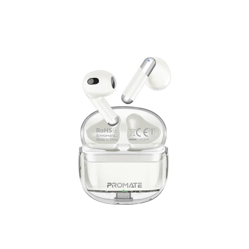 PROMATE High Definition Transparent TWS Earbuds with IntelliTouch